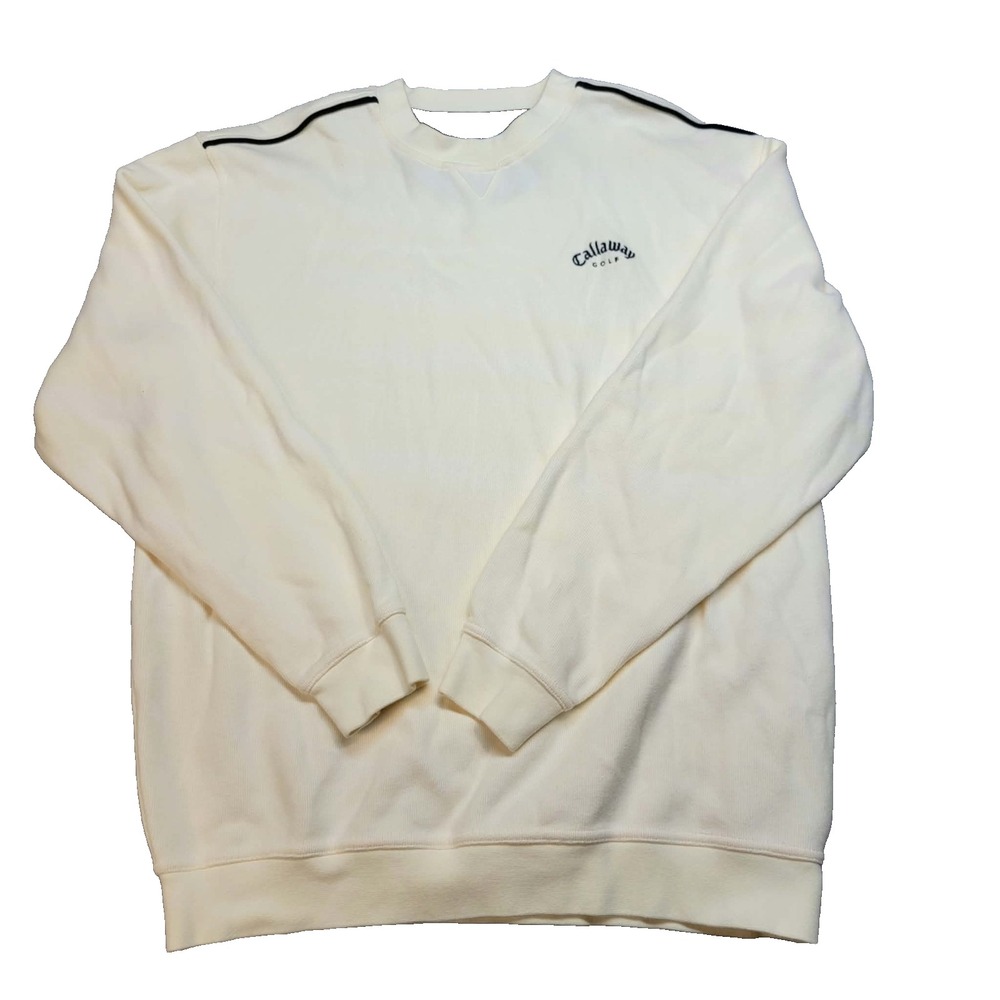 Callaway Golf Sport Ivory Long Sleeve Sweater Mens Size XL Pullover